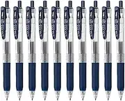 Zebra Sarasa Clip 0.5 Retractable Gel Ink Pen, Rubber Grip, 0.5mm, Blue Black Ink, Value Set of 10