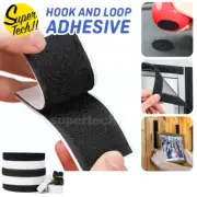 NEW 50mm Self Adhesive HOOK and LOOP Fastener Tape Sticky Back Black Fastening