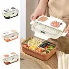 Portable Stainless Steel Kid's Lunch Box Divides Food Container Lunch Container
