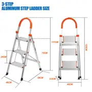 3 STEP LADDER MULTI PURPOSE FOR HOUSEHOLD OFFICE FOLDABLE NON SLIP