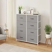 Advwin Chest of Drawers 8 Drawers Fabric Tower Dresser Organizer Clothes Toys Storage Unit Tallboy Storage Cabinet for Bedroom, Living Room, Hallway, Entryway,Office Biege