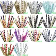 Variety Sets of 100-125 Paper Straws Birthday Wedding Baby Shower Party PSHC1