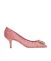 Dolce Gabbana Bellucci Embellished Lace Pumps 36,37.5,38.5,39 Pink