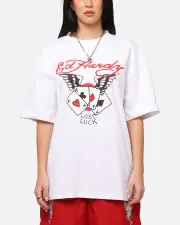 [ED HARDY] Ed Hardy Lost Luck T-shirt White - Size 2XL 2XL White
