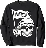 [X.Style] Nineteen Years Old Pirate Captain Flag 19th Birthday Sweatshirt ds1585 Sweater (XL) Black