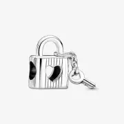 *BRAND NEW* Pandora Sterling Silver Padlock & Heart Key Slide Charm 790095C01