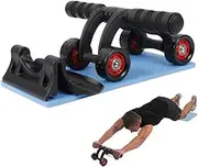 4-Wheel Ab Roller with Knee Pad – Silent Abdominal Core Trainer for Home Gym, Belly Exercise Wheel, Strength Training & Ab Workout Equipment for Men & Women