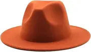 [Generic] Classical Felt Hats Unisex Wide Brim Fedora Hats Solid Caps Mens Womens Wedding Church Jazz Hats 16 59-61CM, 16, One Size, 16, One Size