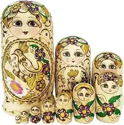 Matryoshka Traditional Russian Matryoshka 10-Piece Set Handmade Wooden Creative Nesting Dolls, Family Room Decoration Halloween Wish Gift The Perfect Blessing Gift