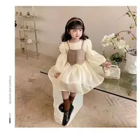 在飛比找蝦皮購物優惠-兒童連衣裙當代韓國模特女孩衣服優質材料珍妮之家