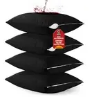 4 Pack Waterproof Pillow Protectors with Zipper Standard Size (Black), Bed Bu...
