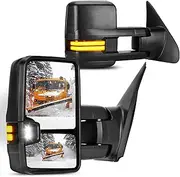 Towing Mirrors Fit for Fit for Toyota for Tundra 2007-2017 for Sequoia 2008-2017 Turn Signal Light Running Light Heated Power Glass Manual Extending Folding