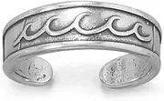 [JewelryWeb] 925 Sterling Silver toe ring Oxidized 16mm X 5.6mm