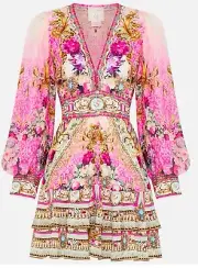 Camilla CALL OF THE CANAL BUTTON FRONT FRILL DRESS RRP$799 Size:XL