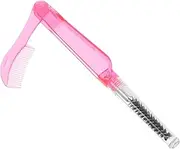 FRCOLOR 2-in-1 Eyelash Comb and Brow Brush Folding Lash Separator Tool Compact Beauty Grooming for Women Portable Makeup Accessory