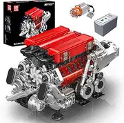 Mould King 10163 W16 Engine Model Kit, Build Your Own Mini Engine That Works - STEM Project Toy for Kids, Engineering Building Blocks Set (952 Pieces)