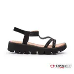 【HEAVENLYFEET】英國舒適品牌素色工字水鑽休閒涼鞋ACE(黑)