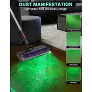 4PCS Vacuum Cleaner Laser Lights Hidden Pet Hair Cats Dog Fur Dust Display LED Lamp Battery Univers Grey