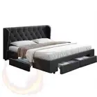 Artiss Mila Bed Frame Storage Drawers Fabric Charcoal King