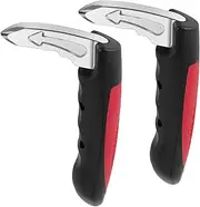 2 Pcs Car Door Assist Handle, Multifunction Vehicle Support Handle With Seatbelt Cutter, Window Breaker - Portable Automotive Emergency Tool for Elderly (Red)