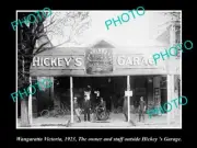 OLD POSTCARD SIZE PHOTO OF WANGARATTA VIC HICKEYS MOTOR GARAGE SHELL OIL 1923