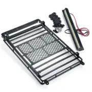 Metal Roof Rack Luggage Carrier with LED Lights for 1/10 RC Crawler Car Axial SC
