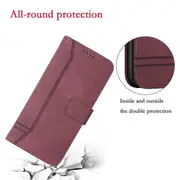 Closure Case with Flip Wallet Stand Function Cover for Oppo Realme 7 4G - Red