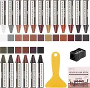 DEWEL Wood Filler Sticks, 18 Colors Wood Crayons for Scratches, Wood Floor Repair Wax Filler Sticks, Furniture Scratch Repair Crayons Kit for Wood Holes, Scratches, Table