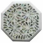 12" white marble Coffee Table Top Antique Design Inlay paua shell Hallway Table