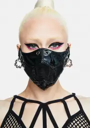 [Devil Fashion] Black PVC Mask