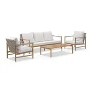 Florida 3+1+1 Outdoor Lounge Setting with Coffee Table - Outdoor Aluminium Lounges