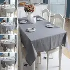 Cotton Linen Table Cloth Cover Rectangle Square Tablecloth Kitchen Dining Decor