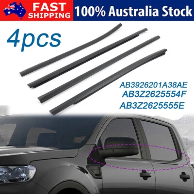 4PCS Outer Door Window Seals Windowstrip For 2012-2021 Ford Ranger PX XLT AU HOT (for: Ford)