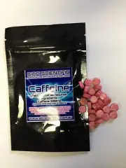 Caffeine Tablets 200mgs- 1200 TABLETS. Note Tab Colour may vary Green or Red