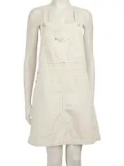 Ecru Denim Dungaree Dress