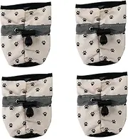 DECOMELODY 4pcs Dog Boots with Soft Soles Paw Protectors for Indoor Outdoor Use Skid Pet Booties Yellow for Puppy Comfort and Durability