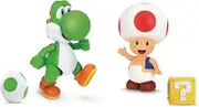 SUPER MARIO Nintendo 4" Figure 2 Pack: Yoshi & Toad