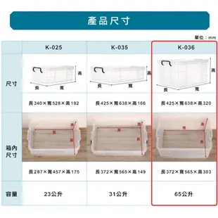 KEYWAY聯府 強固型掀蓋整理箱K-036(65L)【2件超值組】台灣製 置物 收納【愛買】