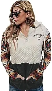 [Miiyana] Yellowstone Hooded Sweatshirt for Women Long Sleeve Casual Pullover Drawstring Hoodies with Pocket