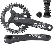 Bike Crankset, MTB Hollow Integrated Cranksets 170mm104-64BCD Aluminum Alloy Single Chainring Crankset 32T 34T 36T 38T Narrow Wide Tooth Crank Arm Set with Threaded Bottom Bracket
