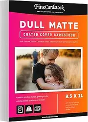 Dull 80lb Cover Digital Low Gloss Cardstock, Double Sided C2S, Coated, Perfect for Color Laser Printing, Design Proposals, Business Cards, Flyers, Brochures | Matte Finish | 8.5" x 11" | 50 Sheets