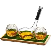 Godinger Whiskey Decanter, Golf Club Liquor Decanter and Golf Ball Whiskey Gl...