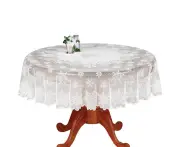 Christmas Tablecloth Snowflake Lace Decorative Durable Round