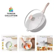 Nonstick Ceramic Deep Frying Pan, 12 Inch Non Toxic Large Skillet with Lid, 5...