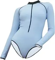 [yuksok] Womens 1 Piece Swimsuit Wet suits Rashguard for Beach Swimming Pool Water Sports