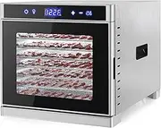 8 Tray Fruit Dryer Machine, Food Dehydrator Mini Electric Freeze Dryer, Adjustable Digital Temperature 35-75°C, 24 Hour Timer, for Drying Fruits Meat Vegetable Jerky Pet Treat B