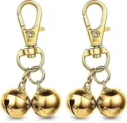 2 Pcs Bells for Dog Collars Mini Dog Collar Bell Pet Pendant Accessories Dogs Training Bell Collar Gold Training Collars Charm for Dogs and Cats
