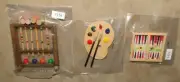Vintage 1:12 Scale Dollhouse Miniature Croquet Set, Artist's Palette, Backgammon