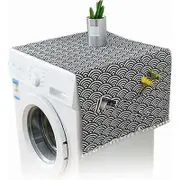 Washing Machine Cover 55 x 130 cm Dustproof Washing Machine Cover with Storage Pockets on Both Sides-
