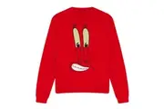 SpongeBob SquarePants Unisex Adult Smile Mr Krabs Face Sweatshirt (Red) - UTTV12870
